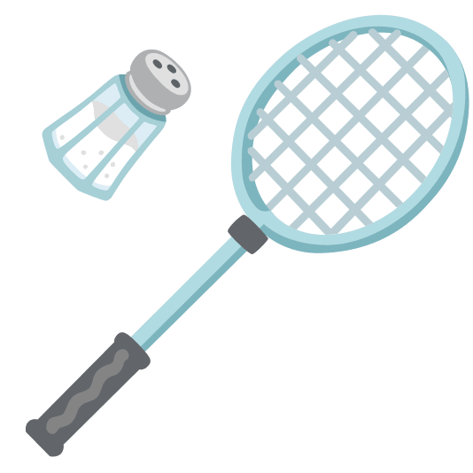 badminton racquet and shuttlecock salt