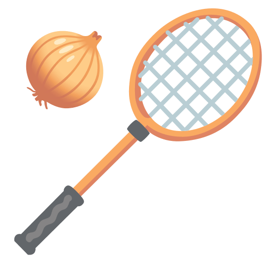 badminton racquet and shuttlecock onion