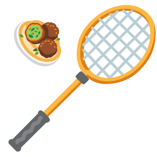 badminton racquet and shuttlecock falafel