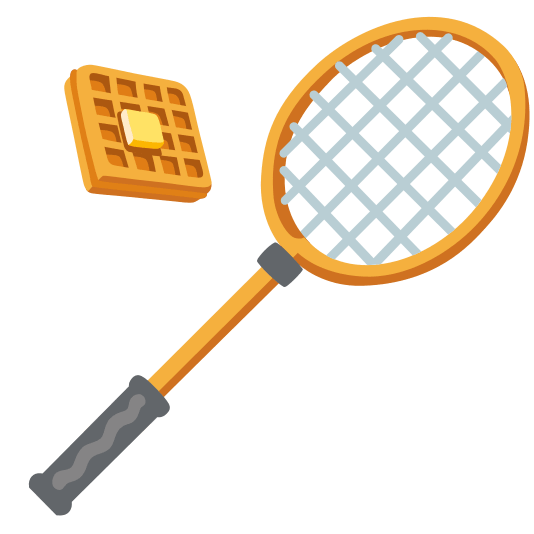 badminton racquet and shuttlecock waffle