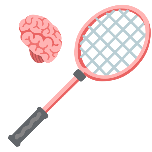 badminton racquet and shuttlecock brain