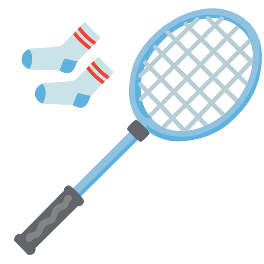 badminton racquet and shuttlecock socks