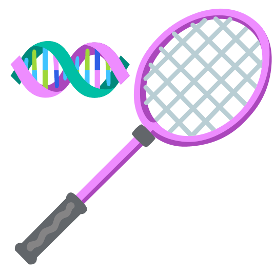 badminton racquet and shuttlecock dna