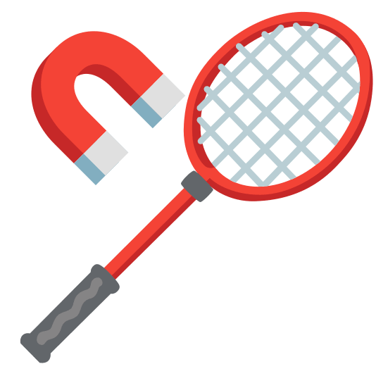 badminton racquet and shuttlecock magnet
