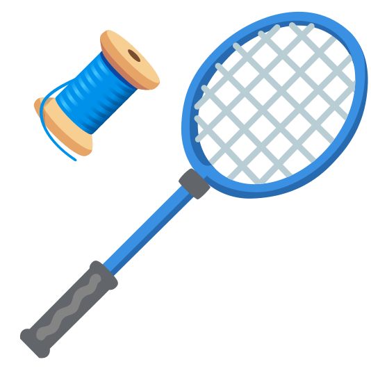 badminton racquet and shuttlecock thread