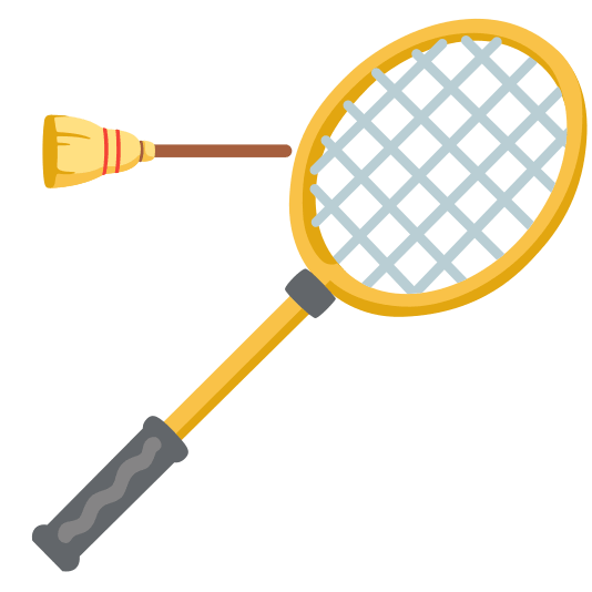 badminton racquet and shuttlecock broom