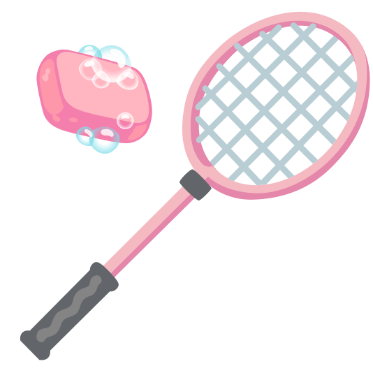 badminton racquet and shuttlecock soap