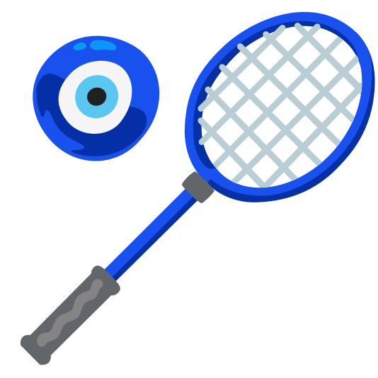 badminton racquet and shuttlecock nazar amulet