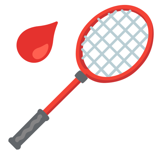 badminton racquet and shuttlecock drop of blood
