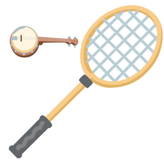 badminton racquet and shuttlecock banjo