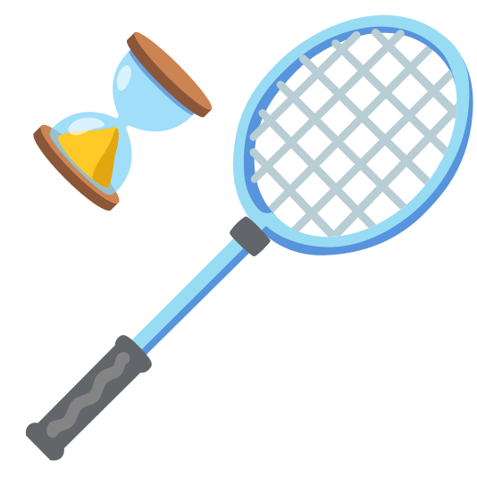 badminton racquet and shuttlecock hourglass