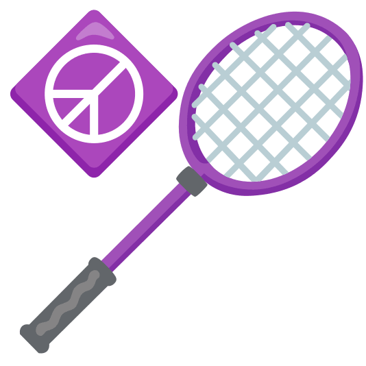 badminton racquet and shuttlecock peace symbol