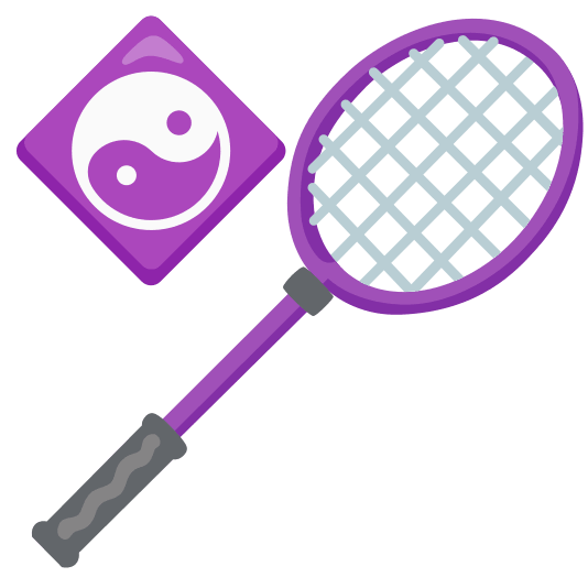 badminton racquet and shuttlecock yin yang