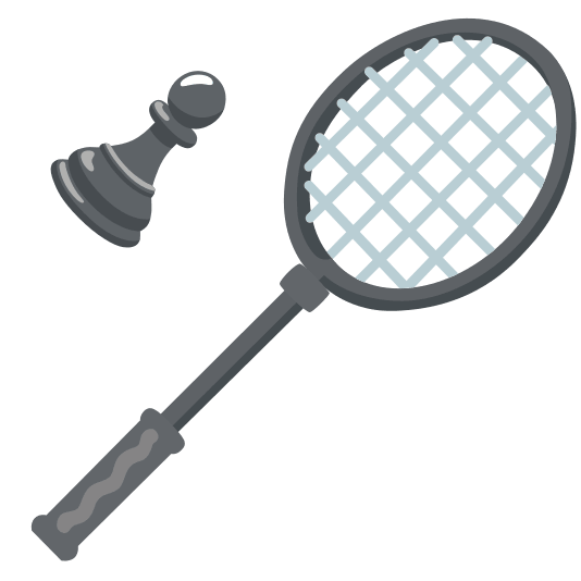 badminton racquet and shuttlecock chess pawn