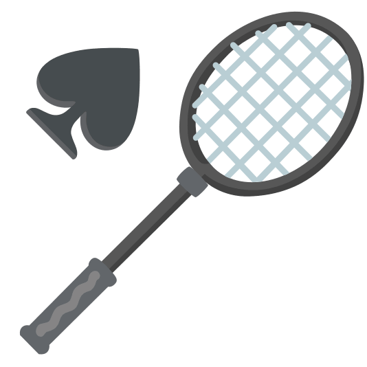 badminton racquet and shuttlecock spades