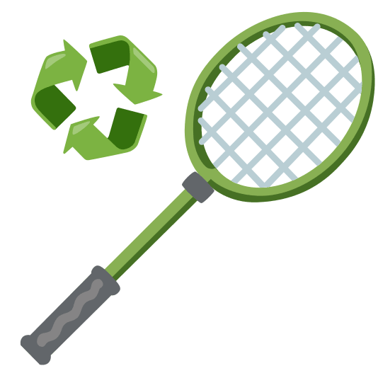 badminton racquet and shuttlecock recycle