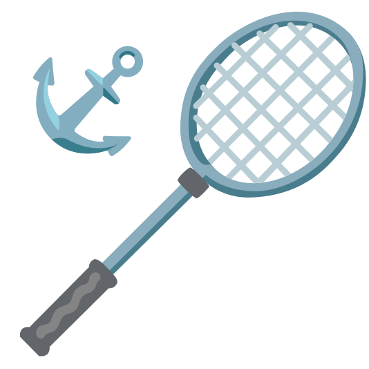 badminton racquet and shuttlecock anchor