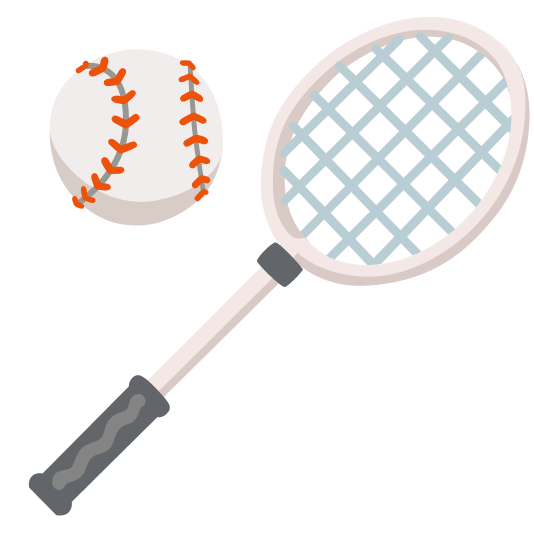 badminton racquet and shuttlecock baseball