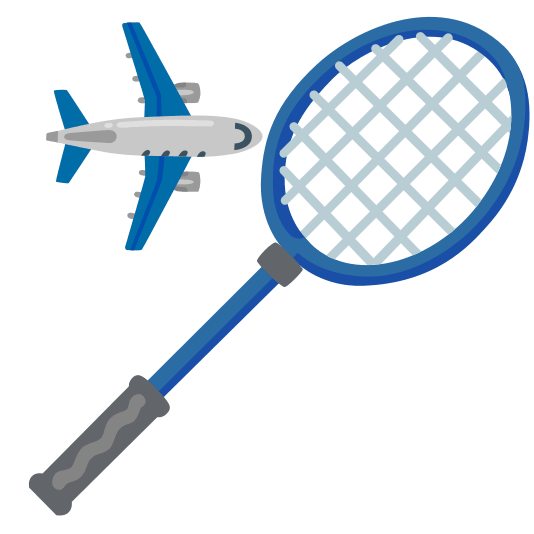 badminton racquet and shuttlecock airplane