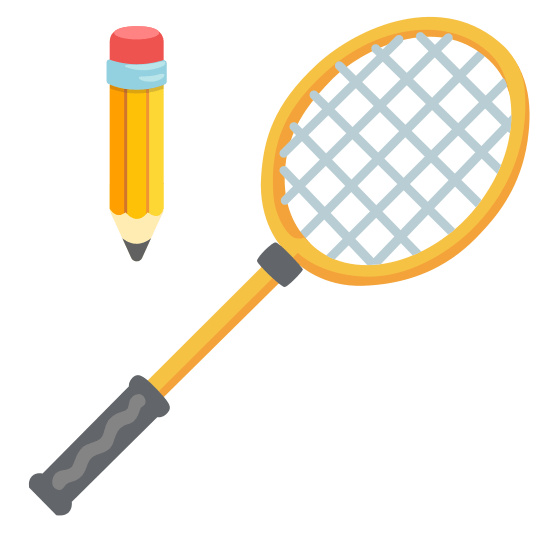 badminton racquet and shuttlecock pencil2