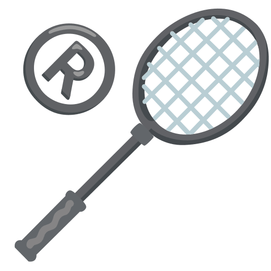 badminton racquet and shuttlecock registered