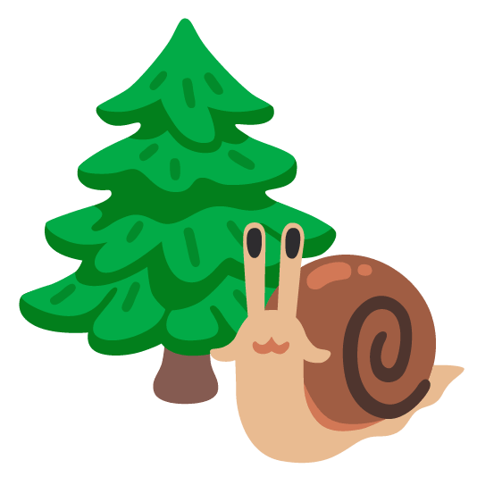snail evergreen tree