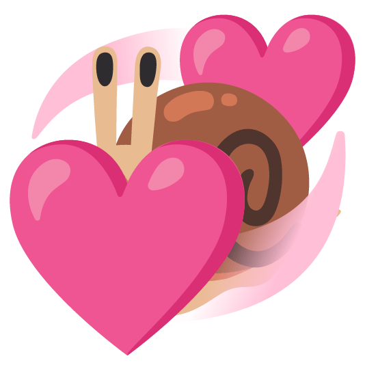 snail revolving hearts