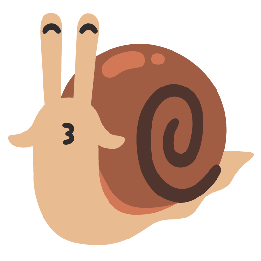 snail kissing smiling eyes