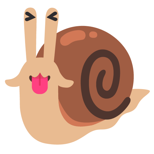 snail stuck out tongue closed eyes