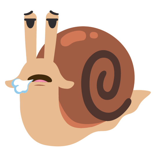 snail face exhaling