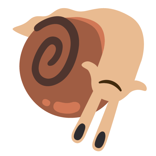 snail upside down face