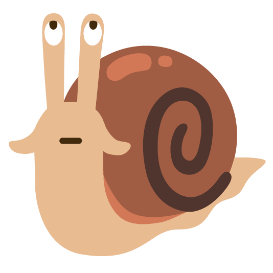 snail face with rolling eyes
