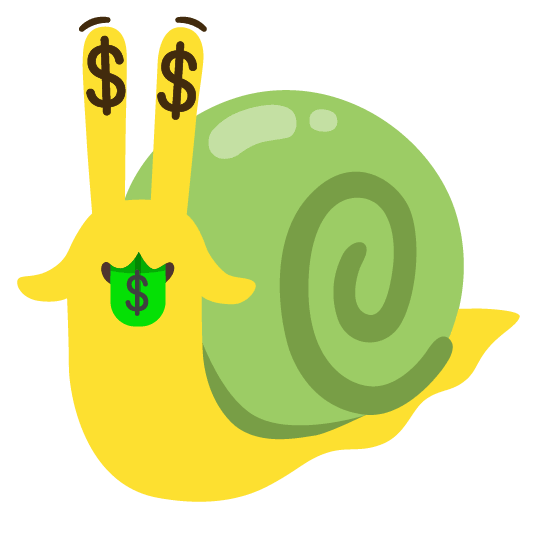 snail money mouth face