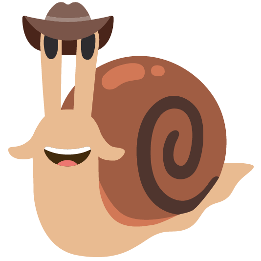 snail face with cowboy hat