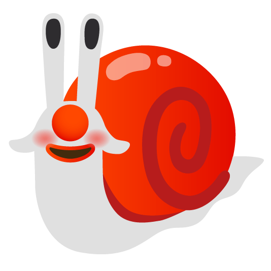 snail clown face