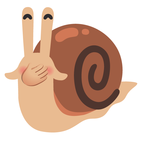 snail face with hand over mouth