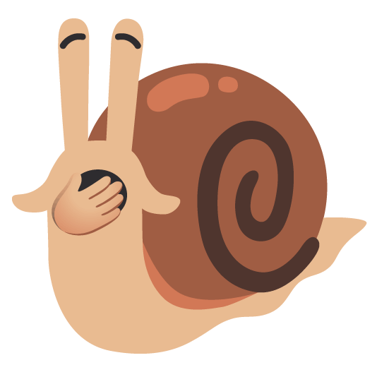 snail yawning face
