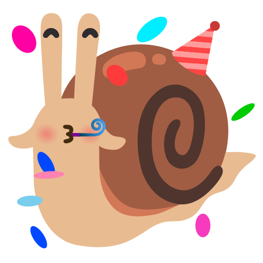snail partying face