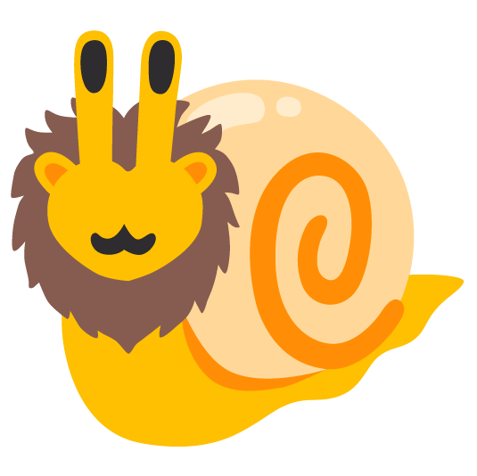 snail lion face