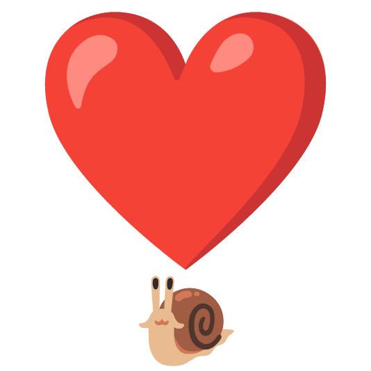 snail heavy heart exclamation mark ornament