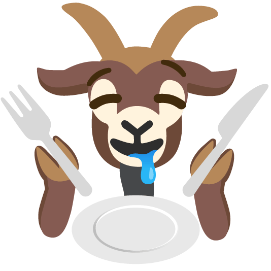 goat knife fork plate