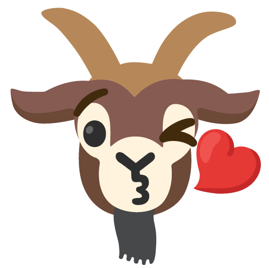 goat kissing heart