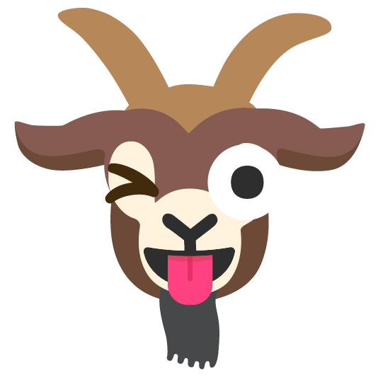 goat stuck out tongue winking eye