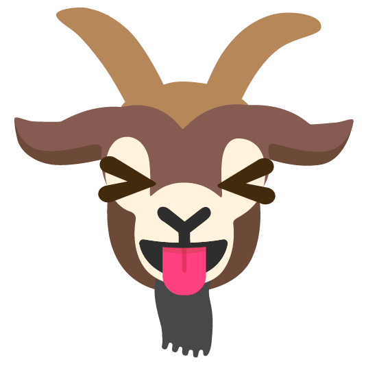 goat stuck out tongue closed eyes