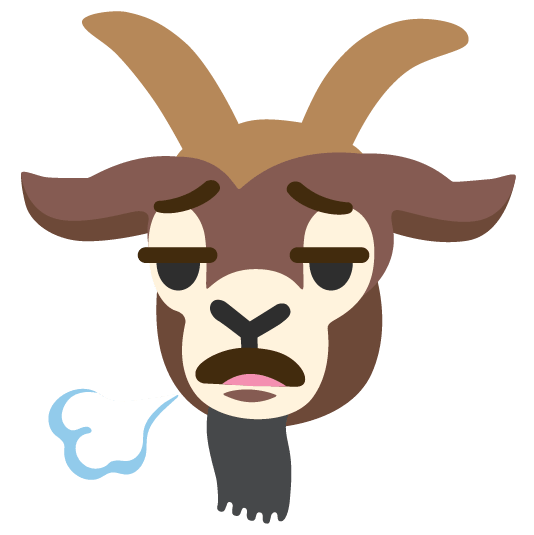 goat face exhaling