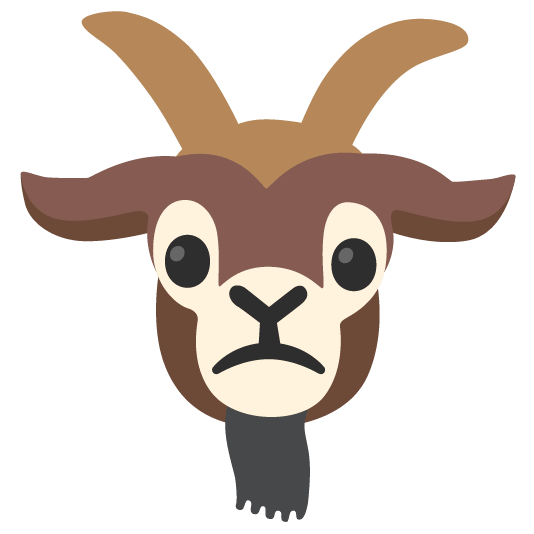 goat slightly frowning face