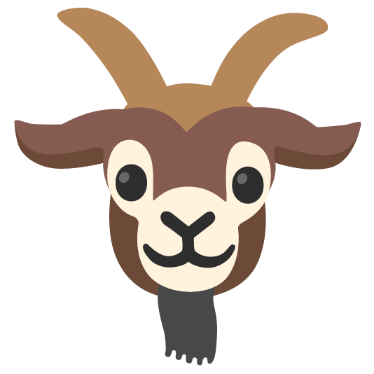 goat slightly smiling face