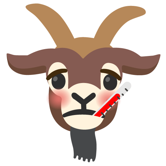 goat face with thermometer
