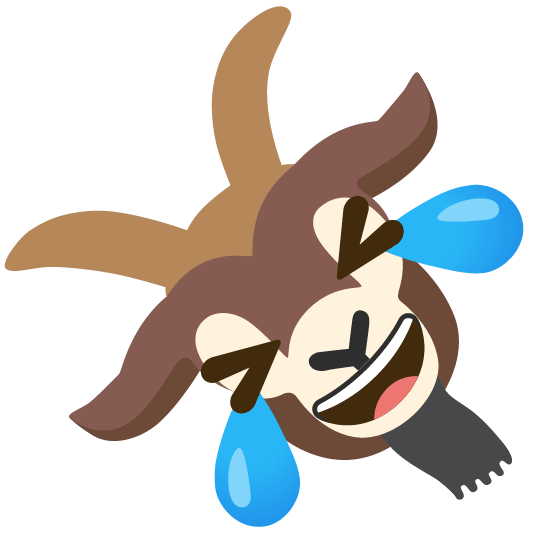 goat rolling on the floor laughing