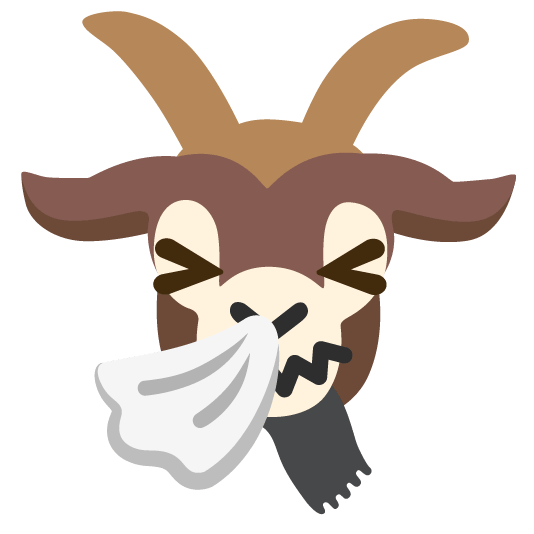 goat sneezing face
